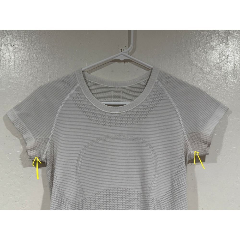 Lululemon Swiftly Tech Short Sleeve 2.0 White Running Training Shirt Size 6 - Picture 5 of 6